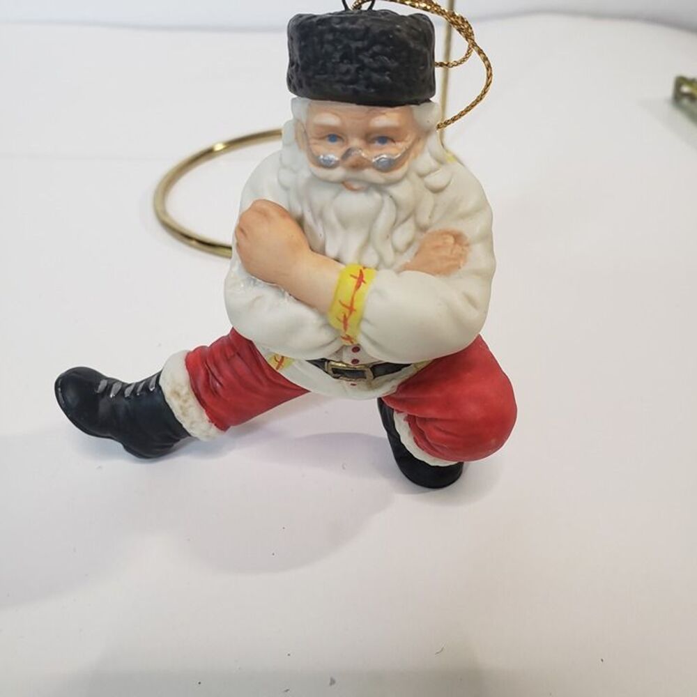 Vintage 90s Santa Around the World Porcelain Russia Christmas Ornament